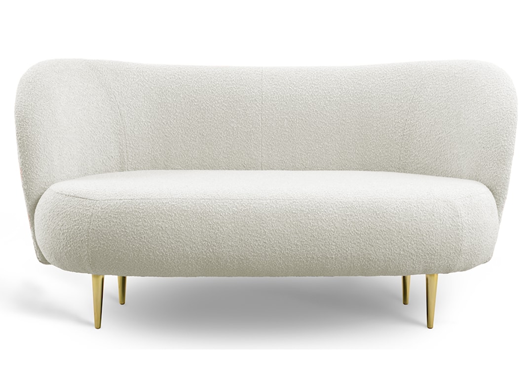 Sofa trzyosobowa Alago kremowa boucle na złotych nogach  - zdjęcie 2