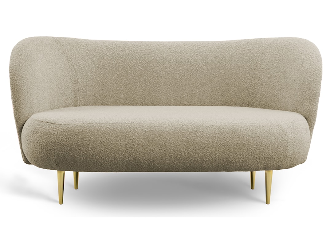 Sofa trzyosobowa Alago beżowy boucle na złotych nogach  - zdjęcie 2