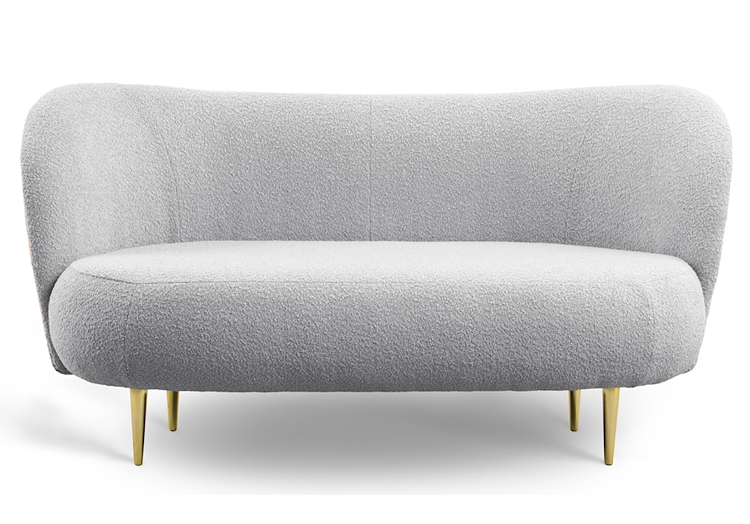 Sofa trzyosobowa Alago jasnoszary boucle na złotych nogach  - zdjęcie 2