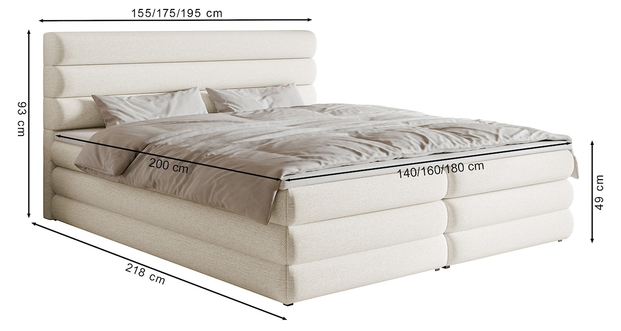 Łóżko kontynentalne 180x200 cm Alegre z topperem i dwoma pojemnikami miedziane szenil hydrofobowy  - zdjęcie 6