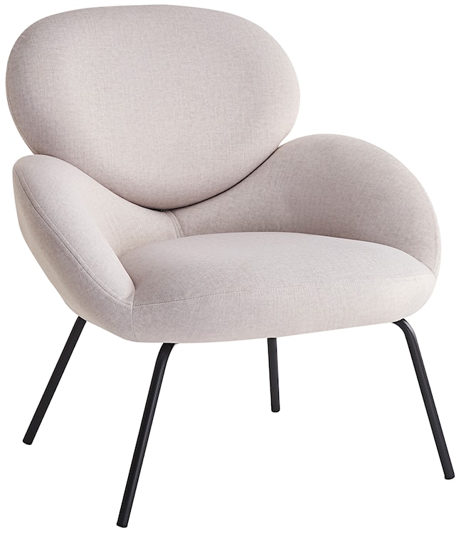 Fotel wypoczynkowy Almone w tkaninie łatwoczyszczącej jasnobeżowy welur 