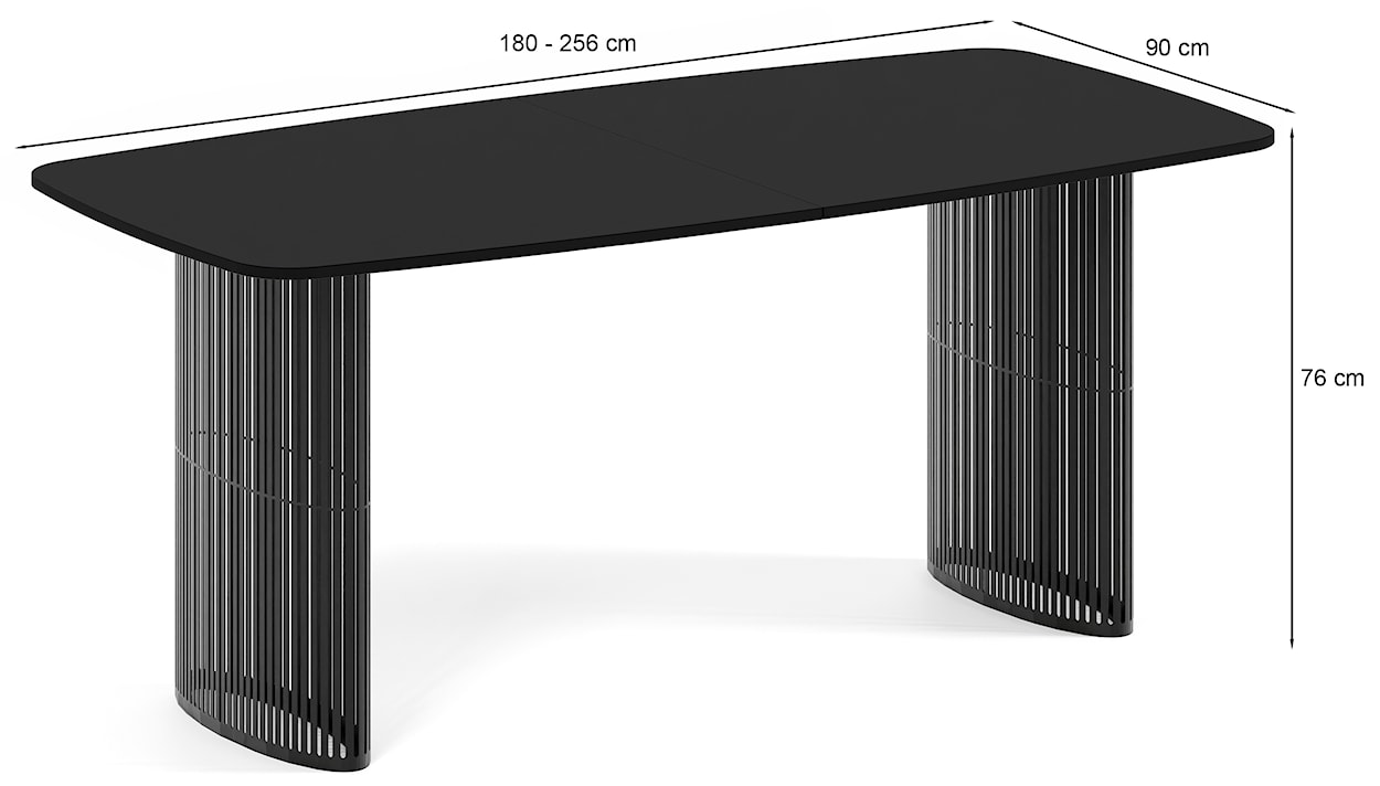 Stół rozkładany do jadalni Avenor 180-256 cm Dąb Halifax z czarnymi nogami  - zdjęcie 3