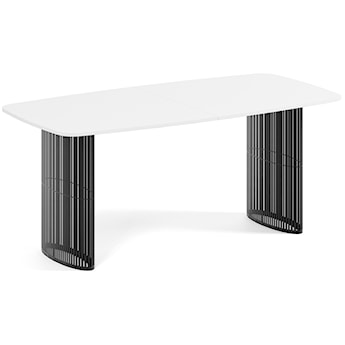 Stół rozkładany do jadalni Avenor 180-256 cm biały z czarnymi nogami
