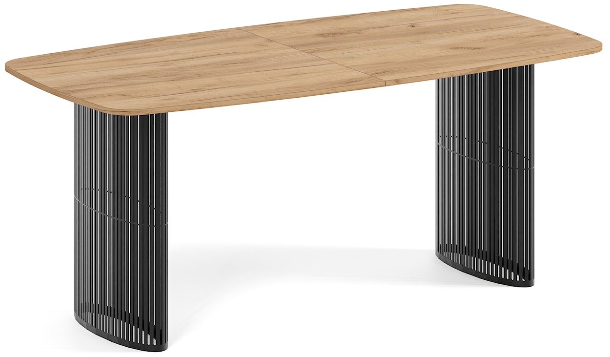 Stół rozkładany do jadalni Avenor 180-256 cm Dąb Craft z czarnymi nogami 