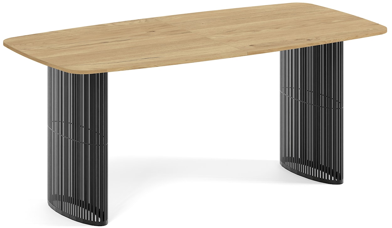 Stół rozkładany do jadalni Avenor 180-256 cm Dąb Lancelot z czarnymi nogami 