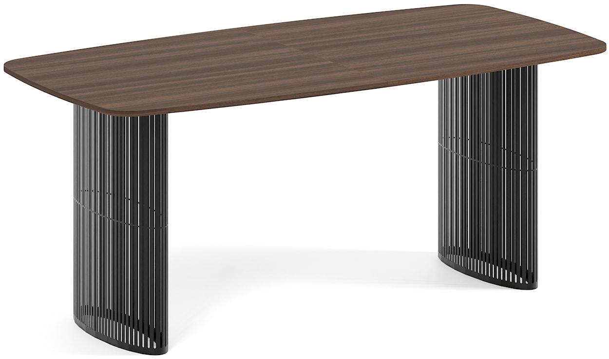 Stół rozkładany do jadalni Avenor 180-256 cm orzech z czarnymi nogami 