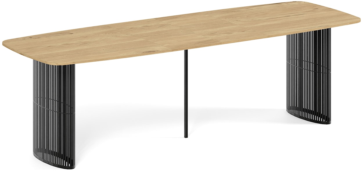 Stół rozkładany do jadalni Avenor 180-256 cm Dąb Lancelot z czarnymi nogami  - zdjęcie 2