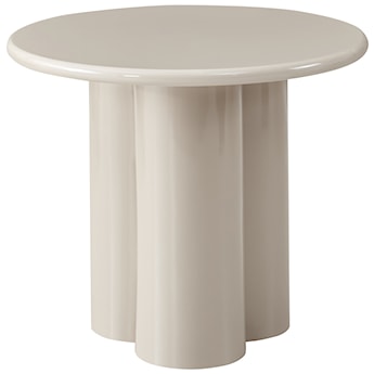 Stolik kawowy Loccoli okrągły 60 cm jasnobeżowy wysoki połysk