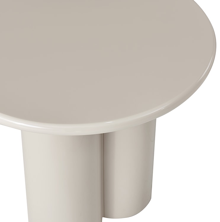 Stolik kawowy Loccoli okrągły 60 cm jasnobeżowy wysoki połysk  - zdjęcie 6