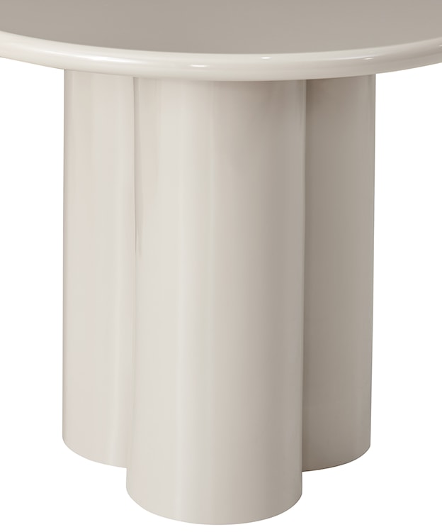 Stolik kawowy Loccoli okrągły 60 cm jasnobeżowy wysoki połysk  - zdjęcie 7