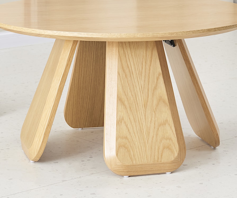 Stolik kawowy Affitly okrągły 80 cm dąb naturalny fornir  - zdjęcie 4