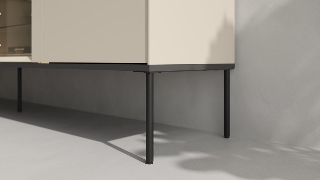 Szafka RTV Bellezo z witryną LED 196 cm kremowy  - zdjęcie 12