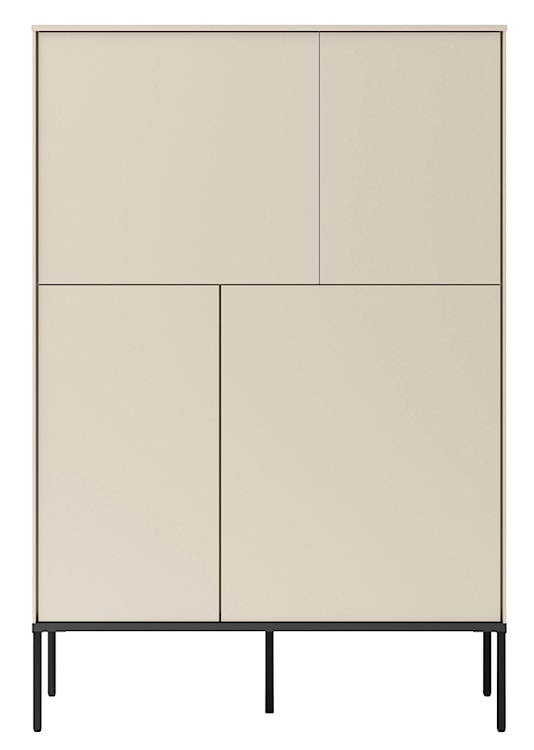 Komoda czterodrzwiowa Bellezo wysoka 95 cm kremowy  - zdjęcie 4