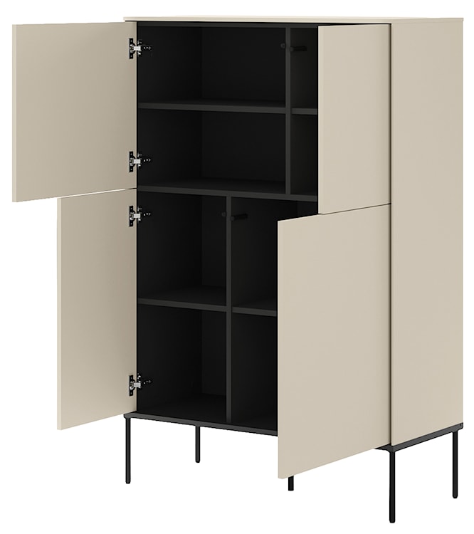 Komoda czterodrzwiowa Bellezo wysoka 95 cm kremowy  - zdjęcie 6