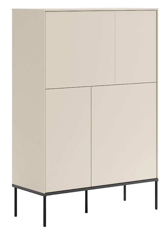 Komoda czterodrzwiowa Bellezo wysoka 95 cm kremowy