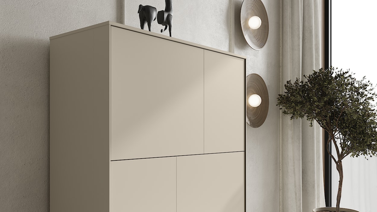 Komoda czterodrzwiowa Bellezo wysoka 95 cm kremowy  - zdjęcie 7