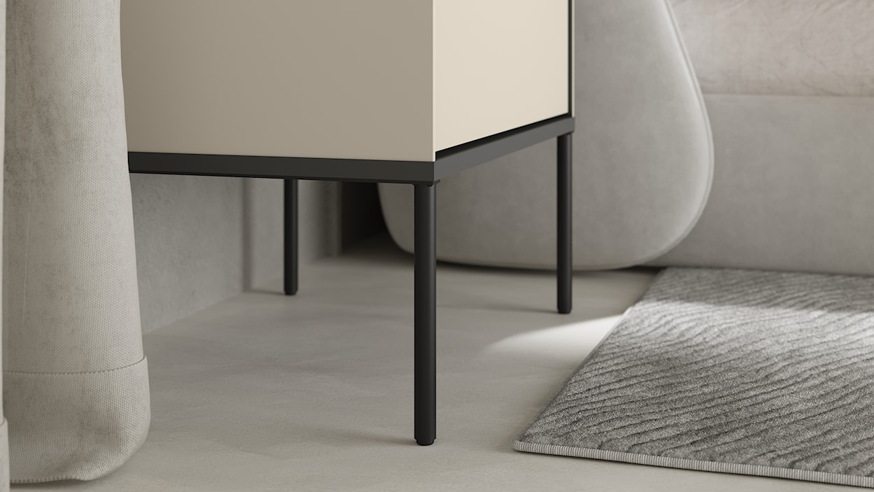 Szafka nocna Bellezo z dwiema szufladami 56 cm kremowy  - zdjęcie 9