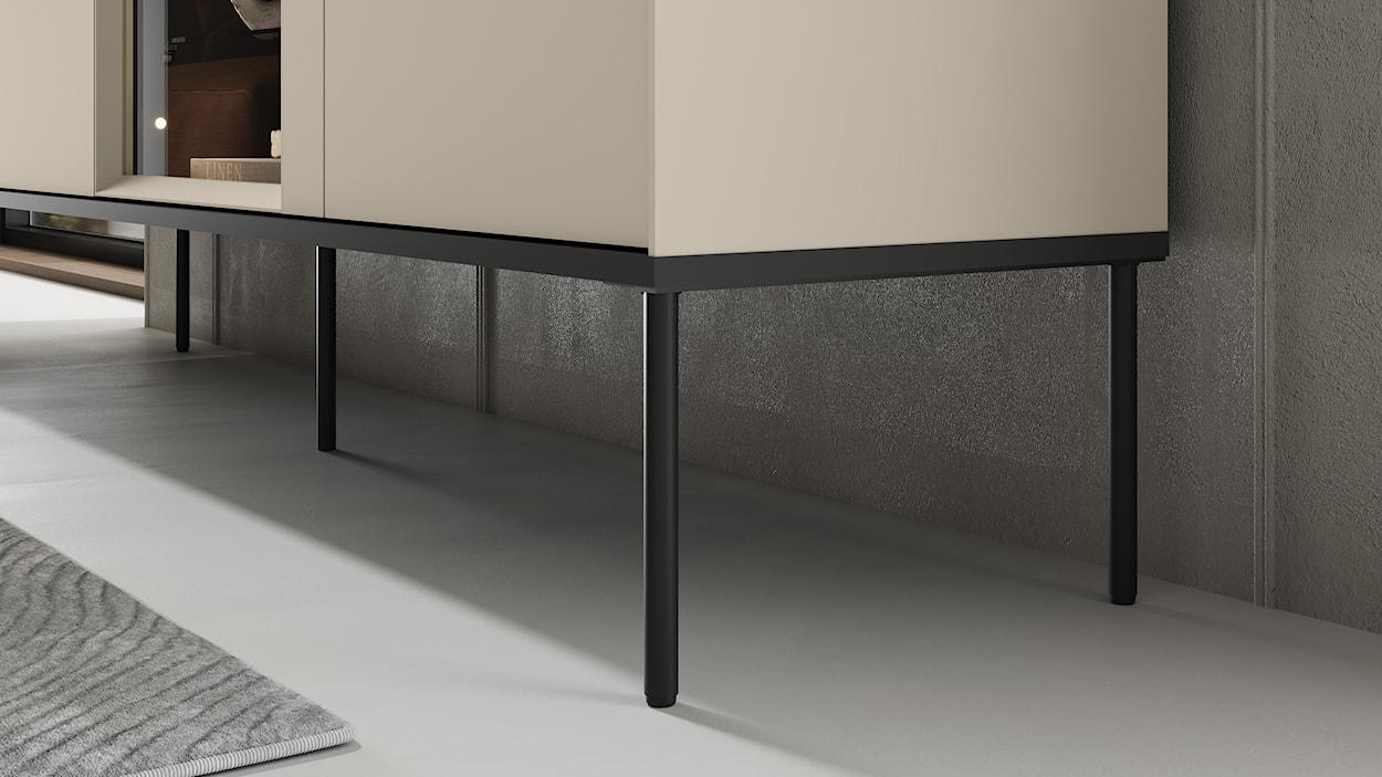 Szafka RTV Bellezo z witryną LED 166 cm kremowy  - zdjęcie 12