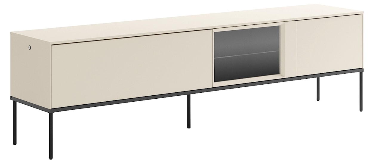 Szafka RTV Bellezo z witryną LED 196 cm kremowy 