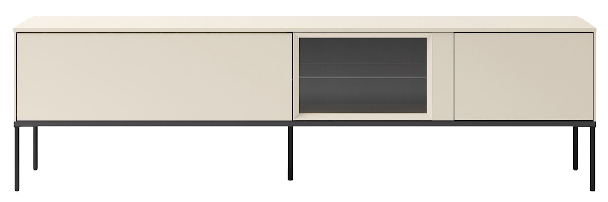 Szafka RTV Bellezo z witryną LED 196 cm kremowy  - zdjęcie 4