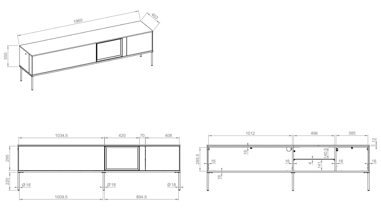 Szafka RTV Bellezo z witryną LED 196 cm kremowy  - zdjęcie 8