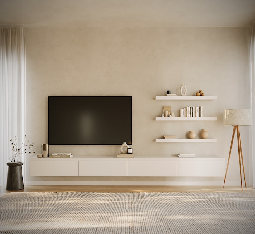 Szafka RTV Bemmi wisząca 300 cm biały  - zdjęcie 3