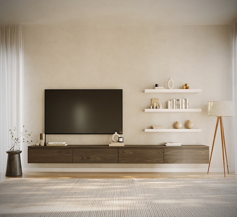 Szafka RTV Bemmi wisząca 300 cm orzech wisconsin  - zdjęcie 2