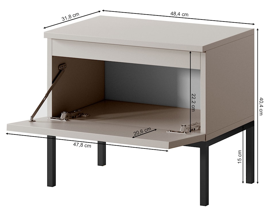 Szafka nocna Bemmi 49 cm kaszmir  - zdjęcie 5