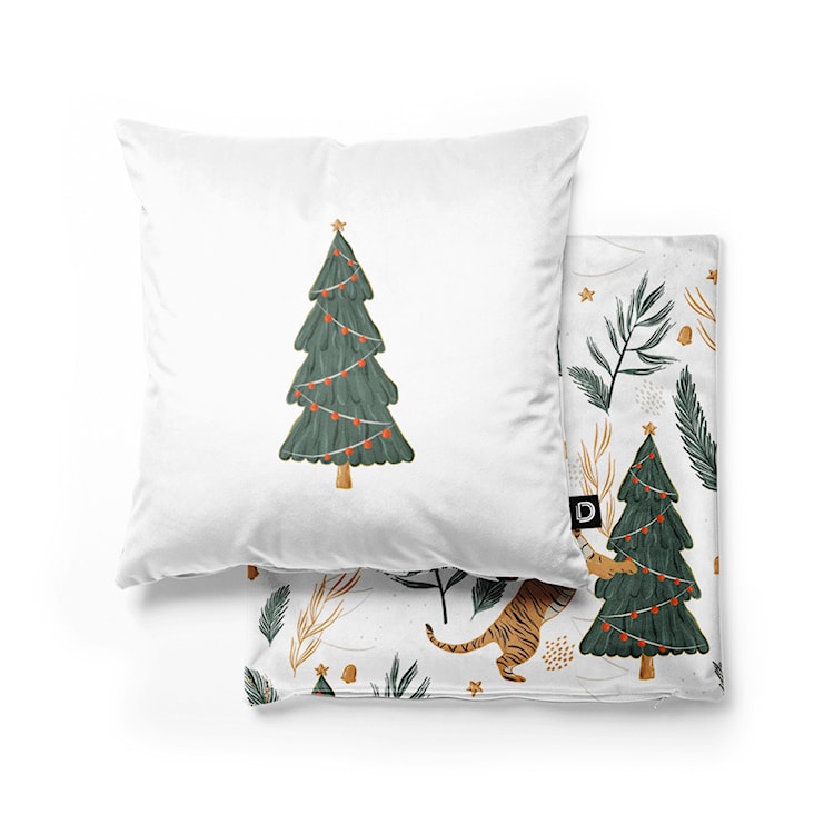 Poszewka Winter 40x40 cm świąteczny tygrys  - zdjęcie 2