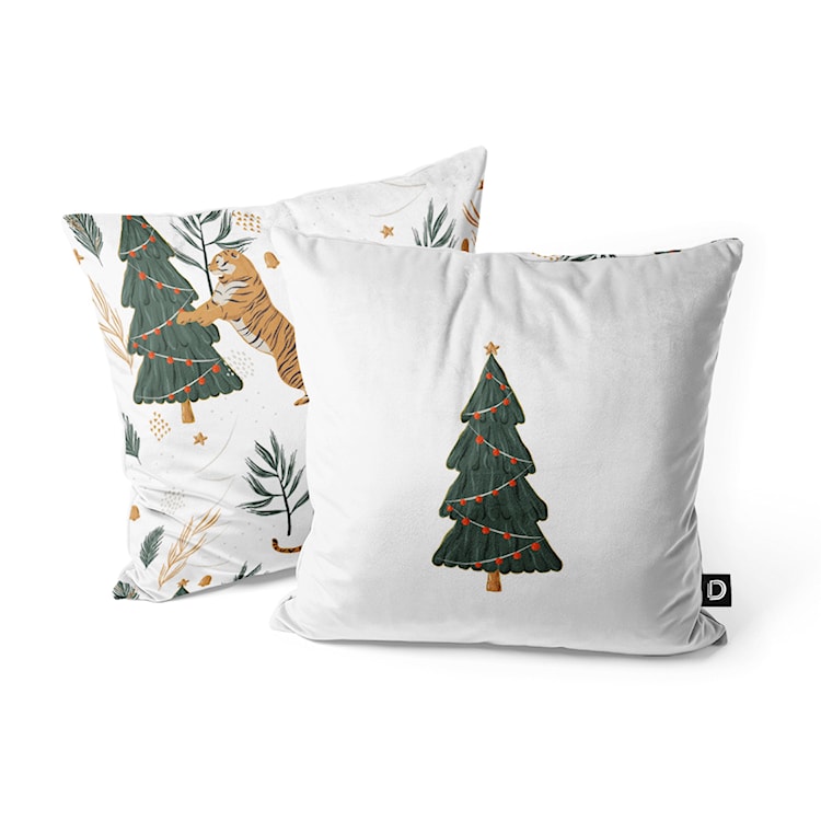 Poszewka Winter 40x40 cm świąteczny tygrys 