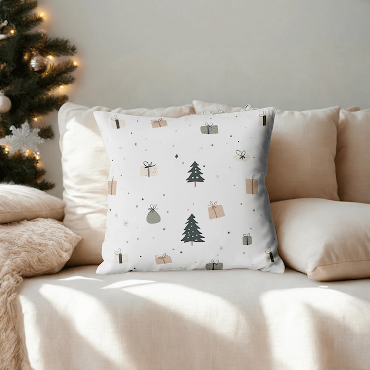 Poszewka Winter 40x40 cm prezenty pod choinką  - zdjęcie 2