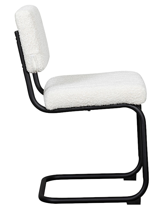 Krzesło na płozach Siterize białe w tkaninie boucle białe  - zdjęcie 8