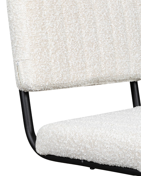 Krzesło na płozach Siterize białe w tkaninie boucle białe  - zdjęcie 2