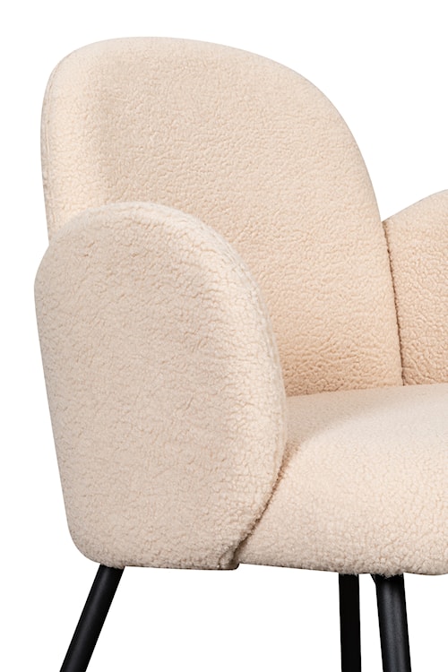 Krzesło z podłokietnikami Smitor w tkaninie boucle beżowe  - zdjęcie 6
