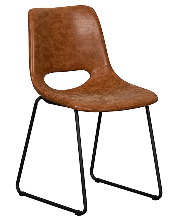 Krzesło tapicerowane Panessy brązowa ekoskóra