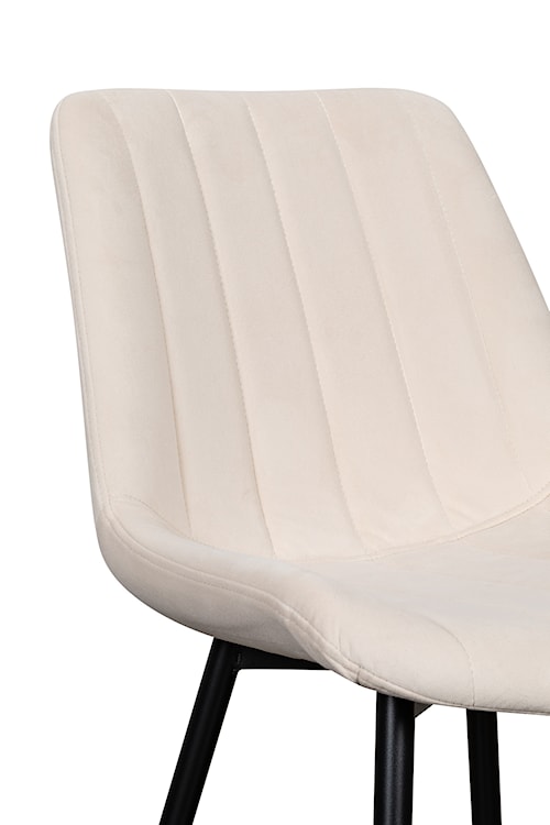 Krzesło tapicerowane Roploy kremowy velvet  - zdjęcie 2