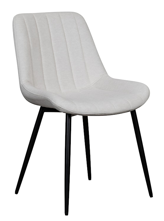 Krzesło tapicerowane Roploy jasnokremowy velvet 