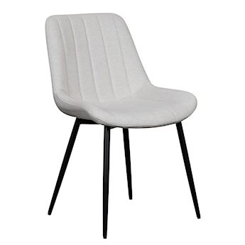 Krzesło tapicerowane Roploy jasnokremowy velvet