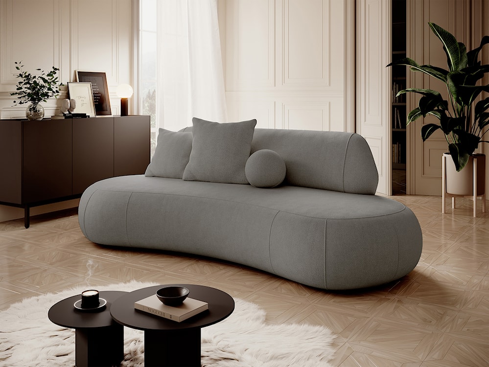 Sofa trzyosobowa Balme szarobeżowa w tkaninie łatwoczyszczącej  - zdjęcie 2