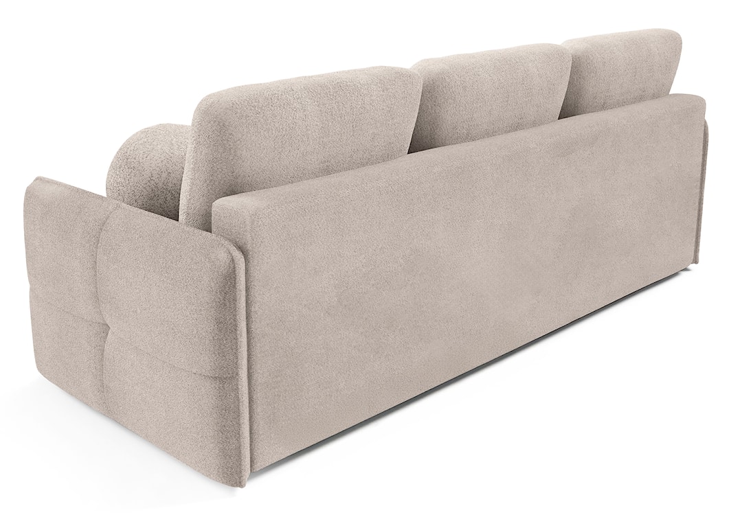 Kanapa rozkładana trzyosobowa Bambeli z pojemnikiem beżowa boucle  - zdjęcie 4