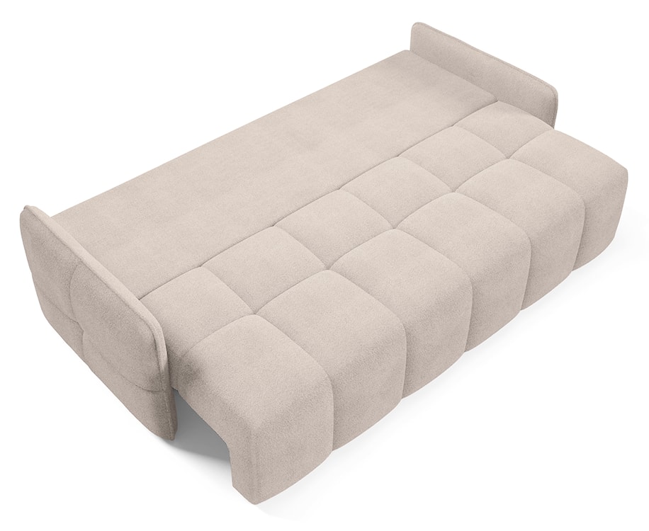 Kanapa rozkładana trzyosobowa Bambeli z pojemnikiem beżowa boucle  - zdjęcie 5