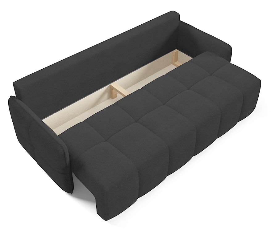 Kanapa rozkładana trzyosobowa Bambeli z pojemnikiem grafitowa boucle  - zdjęcie 6