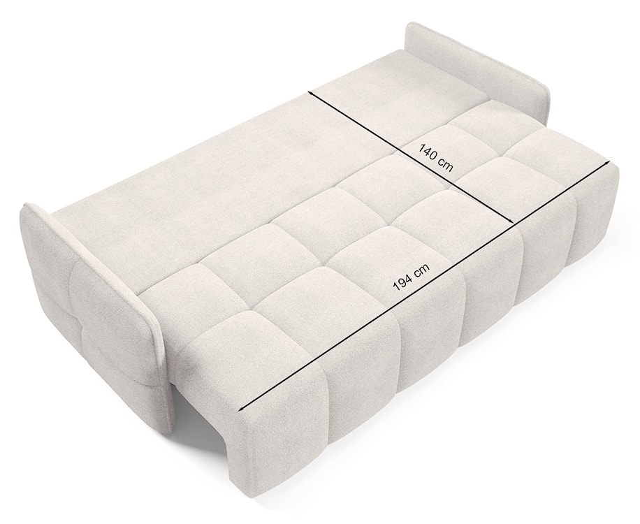 Kanapa rozkładana trzyosobowa Bambeli z pojemnikiem grafitowa boucle  - zdjęcie 8