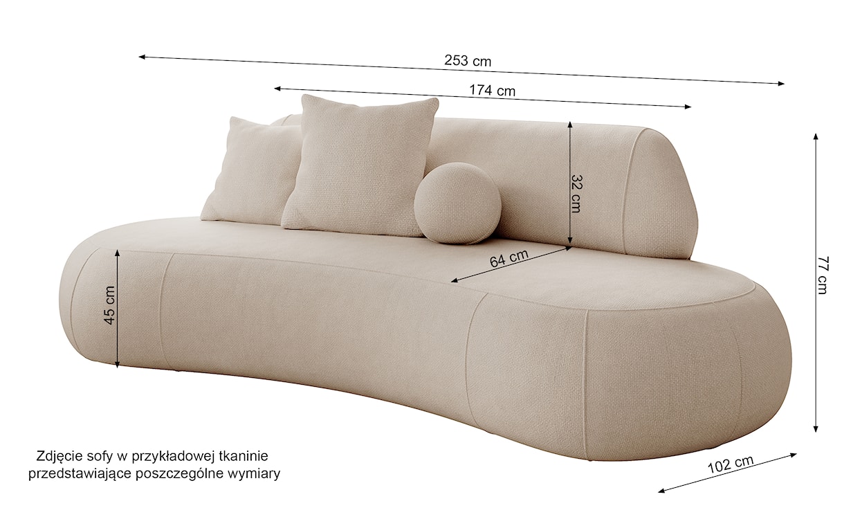 Sofa trzyosobowa Balme jasnoszara w tkaninie łatwoczyszczącej  - zdjęcie 5