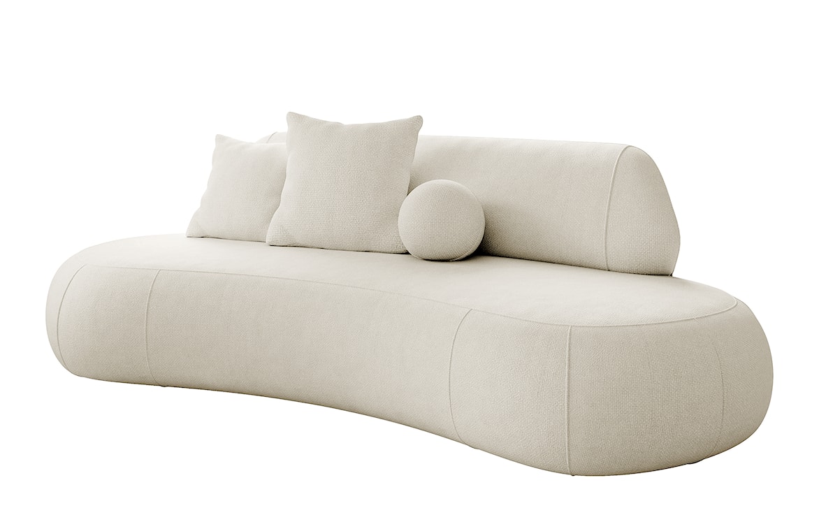 Sofa trzyosobowa Balme kremowa w tkaninie łatwoczyszczącej