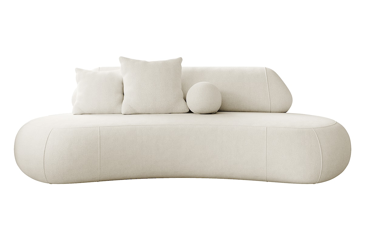 Sofa trzyosobowa Balme kremowa w tkaninie łatwoczyszczącej  - zdjęcie 3