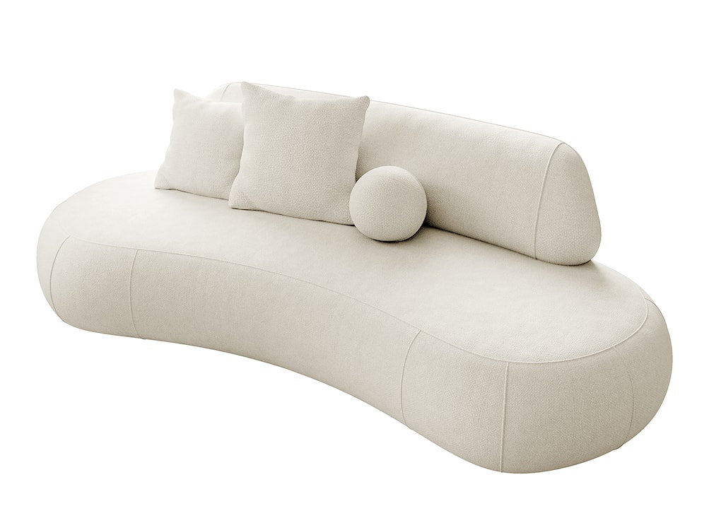 Sofa trzyosobowa Balme kremowa w tkaninie łatwoczyszczącej  - zdjęcie 4