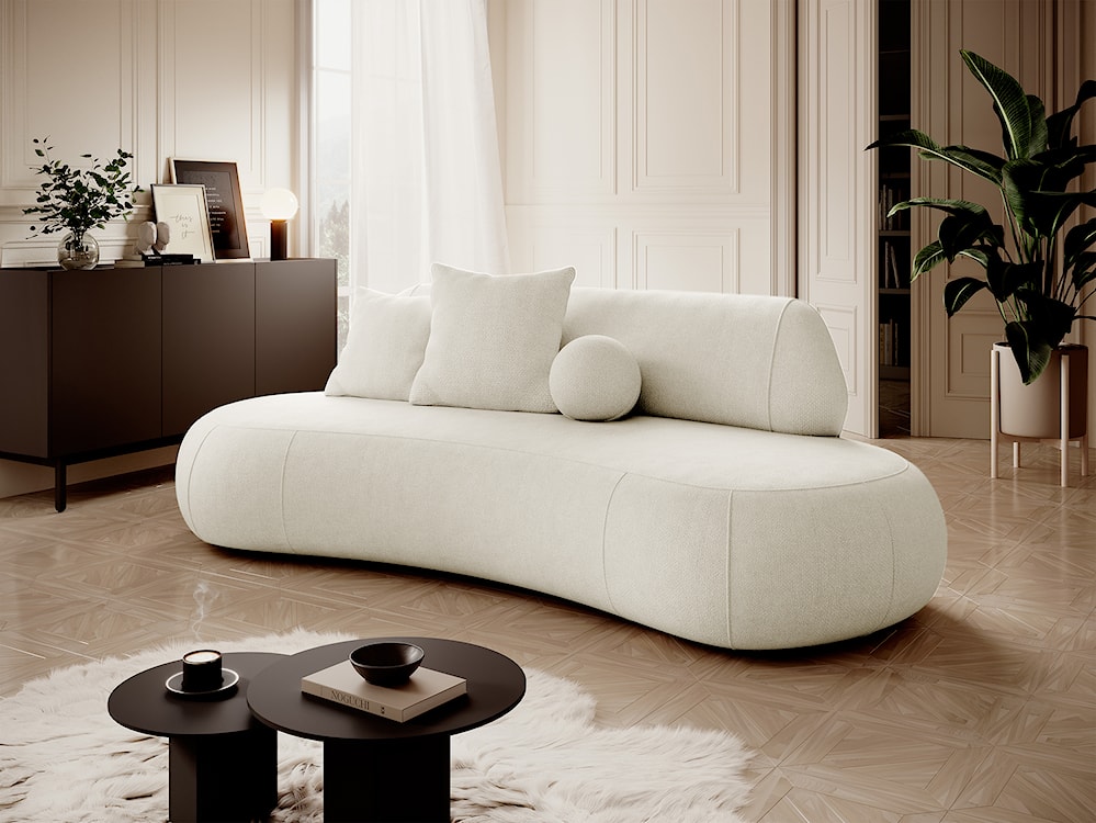 Sofa trzyosobowa Balme kremowa w tkaninie łatwoczyszczącej  - zdjęcie 2