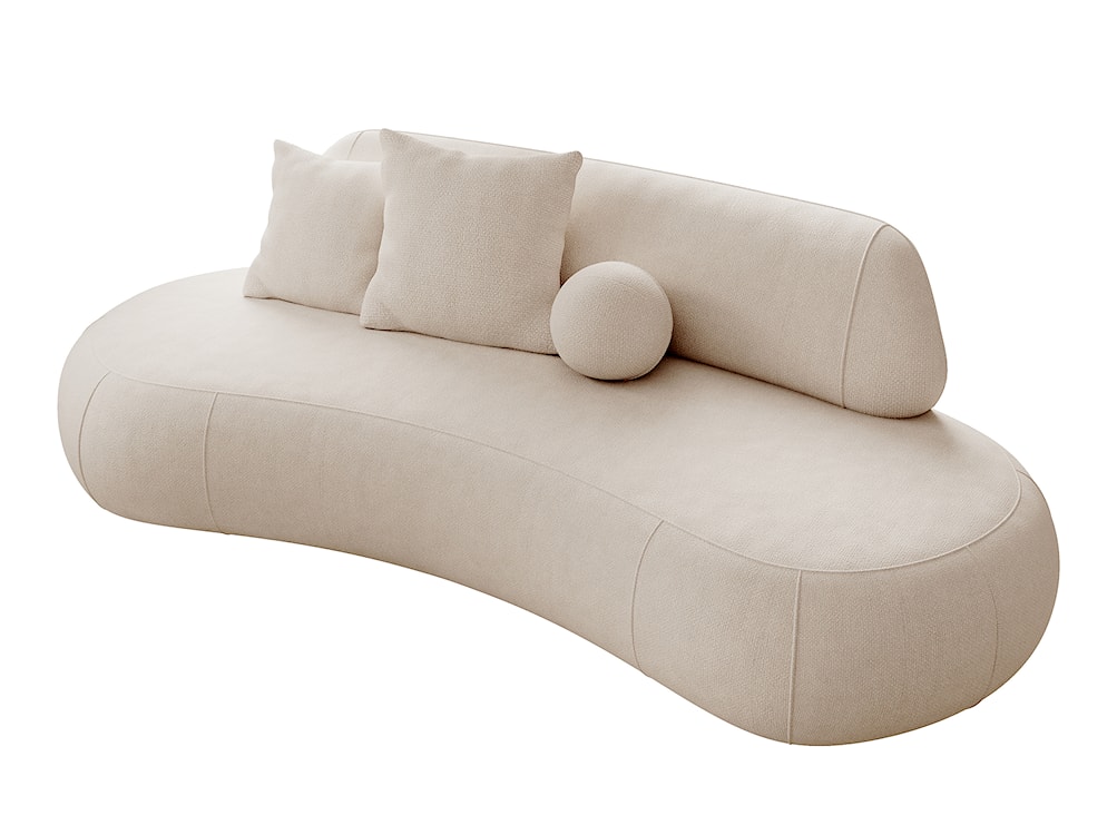 Sofa trzyosobowa Balme beżowa w tkaninie łatwoczyszczącej  - zdjęcie 4