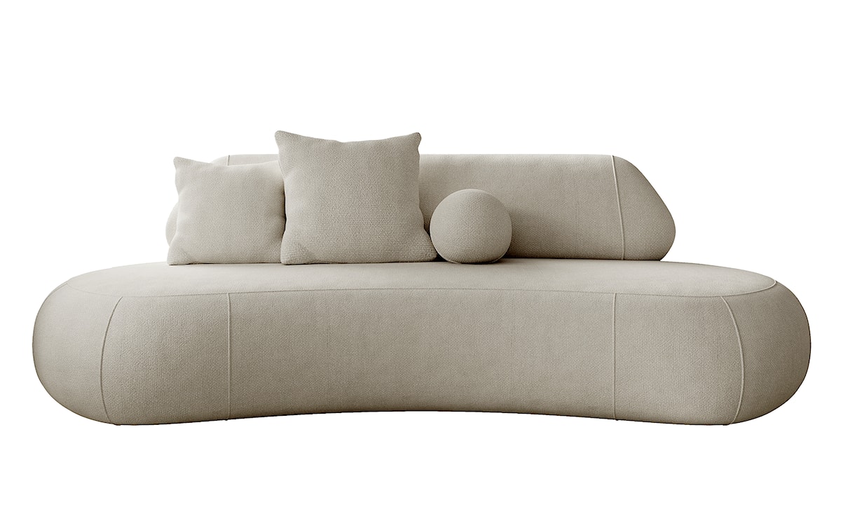 Sofa trzyosobowa Balme szarobeżowa w tkaninie łatwoczyszczącej  - zdjęcie 3